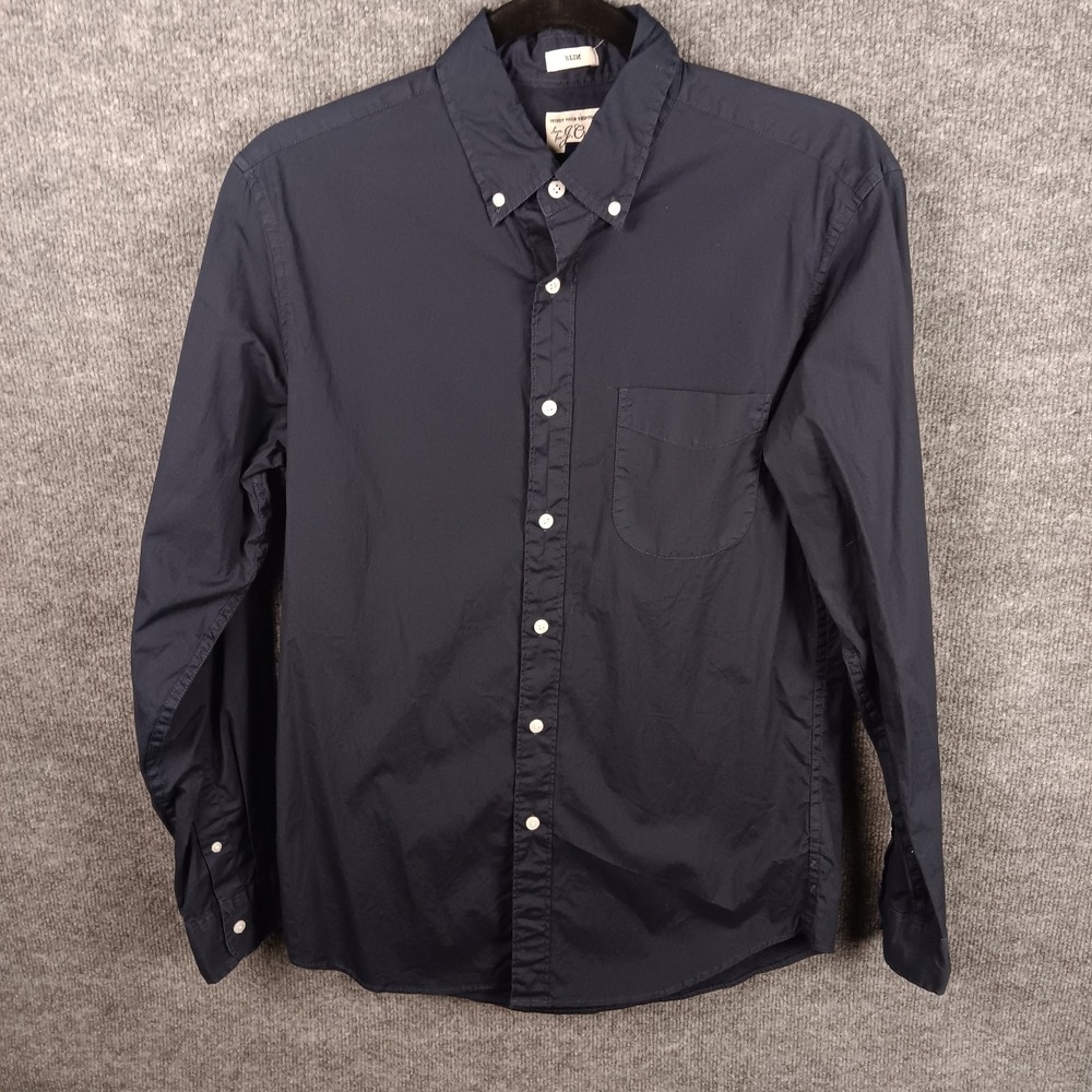 J. Crew Secret Wash Shirting Stretch Button Down Slim Shirt Charcoal Mens S